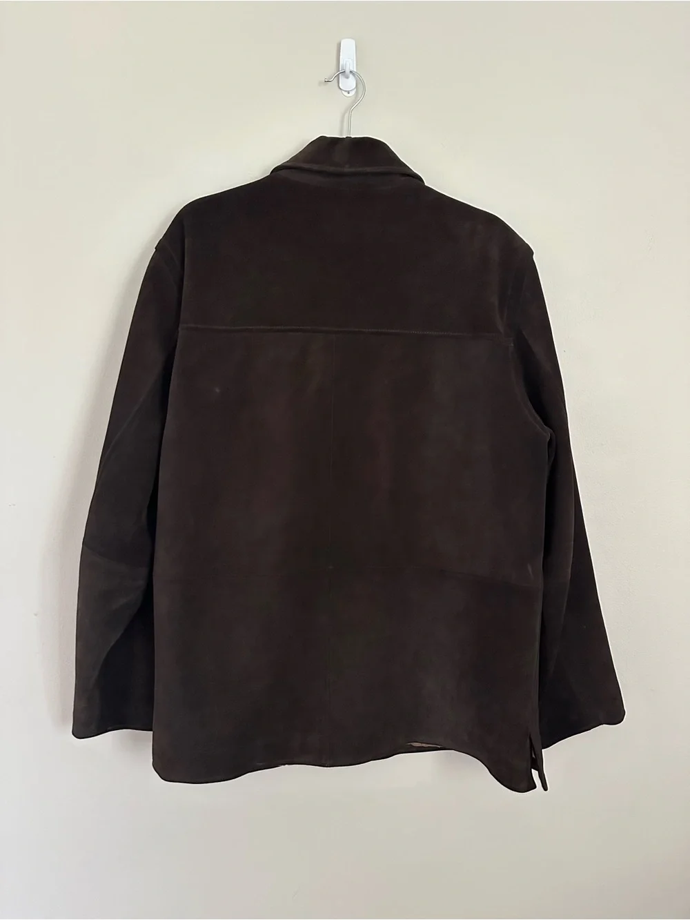 Vtg J.Crew Brown Suede Leather Jacket M Quilted Lined Coat 90s Barn Coat Heavy